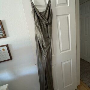 Shona Joy Satin Slip Dress – Size 6 – SAGE – Formal Event Dress